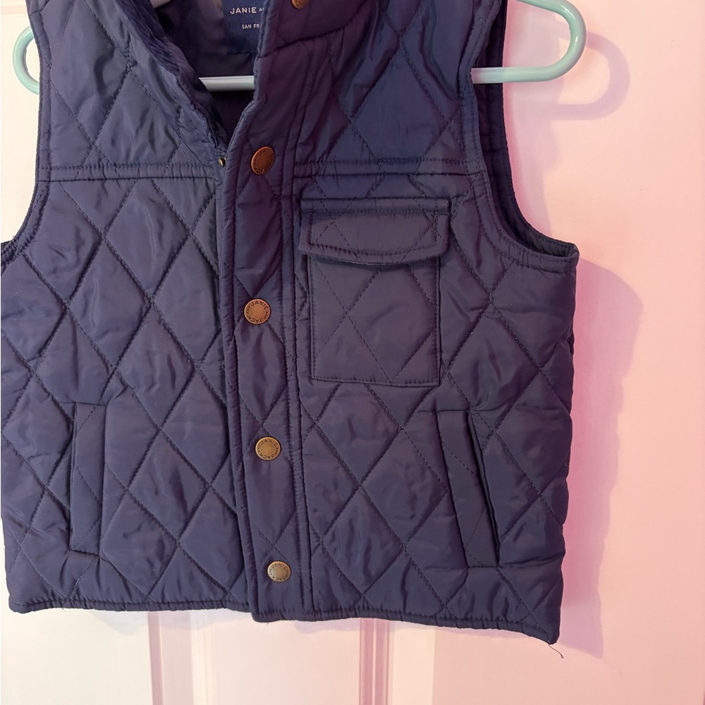 Janie and Jack Dark Navy Quilted Vest - Picture 2 of 4